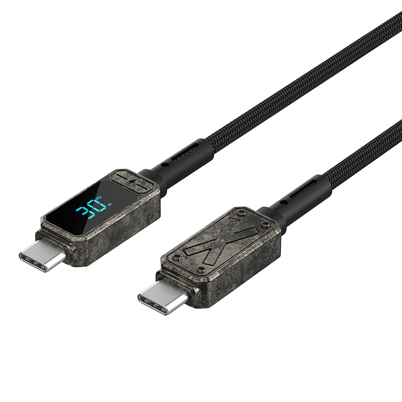 WiWU X Series Fast charge digital display zinc alloy braided Cable 100W Wi-C038 C-C